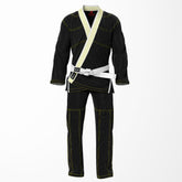 Combat Basic Black with Gold Stitching and White Lapel Brazilian Jiu Jitsu Gi (BJJ GI)