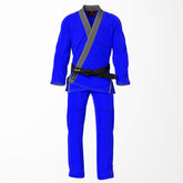 Combat Basic Blue with Black Stitching and Gray Lapel Brazilian Jiu Jitsu Gi (BJJ GI)
