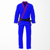 Combat Basic Blue with Blue Stitching and Purple Lapel Brazilian Jiu Jitsu Gi (BJJ GI)
