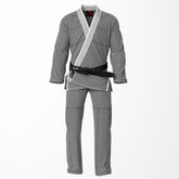Combat Basic Gray with Black Stitching and White Lapel Brazilian Jiu Jitsu Gi (BJJ GI)