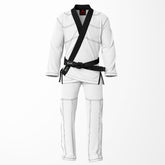 Combat Basic White with Black Stitching and Black Lapel Brazilian Jiu Jitsu Gi (BJJ GI)