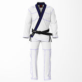 Combat Basic White with Blue Stitching and Black Lapel Brazilian Jiu Jitsu Gi (BJJ GI)