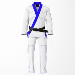 Combat Basic White with Blue Stitching Brazilian Jiu Jitsu Gi (BJJ GI)
