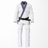 Combat Basic White with Blue Stitching and Gray Lapel Brazilian Jiu Jitsu Gi (BJJ GI)