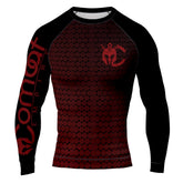 MMA Black with White Texture Long Sleeve Rash Guard