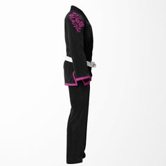 Contender Black Brazilian Jiu Jitsu Gi for Women - Floral Pink BJJ GI