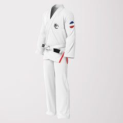 French Flag Sublimation BJJ Gi - White Pearl Wave Patriotic Edition