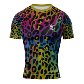 MMA Rainbow Leopard Short Sleeve Rash Guard