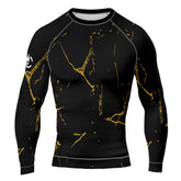 MMA Long Sleeve Black in Gold Texture Rash Guard