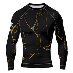 MMA Long Sleeve Black in Gold Texture Rash Guard