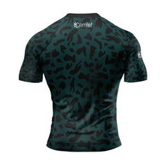 MMA Leopard Pattern Short Sleeve Rash Guard