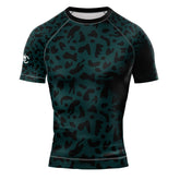 MMA Leopard Print Short Sleeve Rash Guard