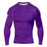 MMA Long Sleeve Purple Texture Rash Guard