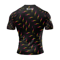 MMA Black with Yellow Gradient Lightning Bolt Long Sleeve Rash Guard