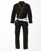 Combat Basic Black with Gold Stitching Brazilian Jiu Jitsu Gi (BJJ GI)