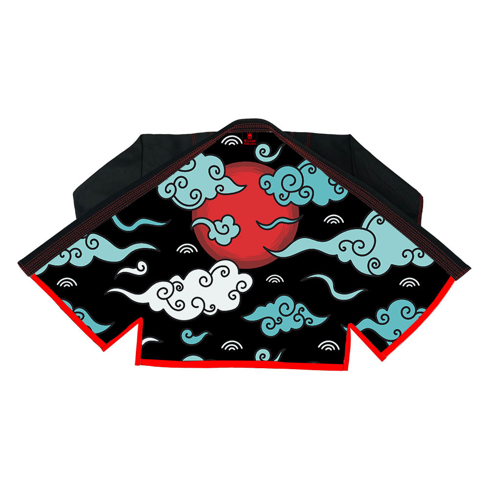 AKATSUKI SKY Sublimation Brazilian Jiu Jitsu Gi - Black/Red BJJ GI