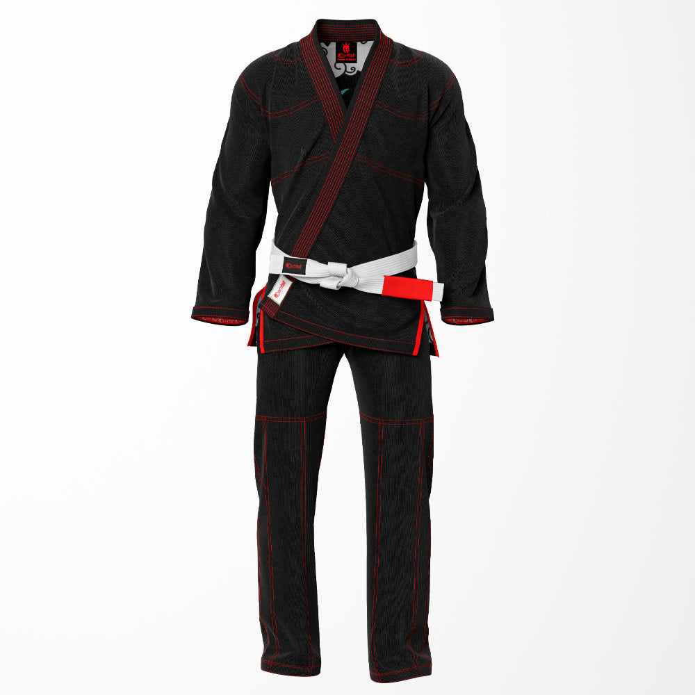 AKATSUKI SKY Sublimation Brazilian Jiu Jitsu Gi - Black/Red BJJ GI