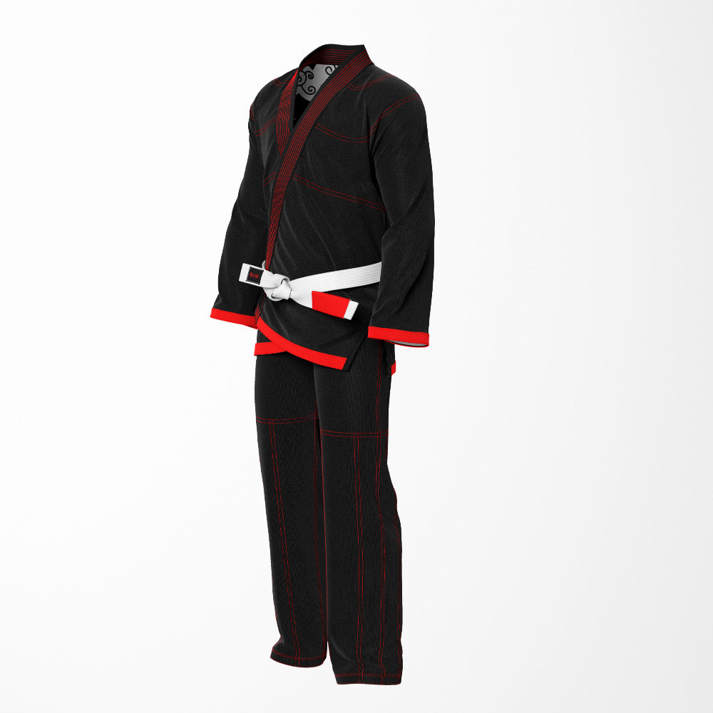 AKATSUKI SKY Sublimation Brazilian Jiu Jitsu Gi - Black/Red BJJ GI