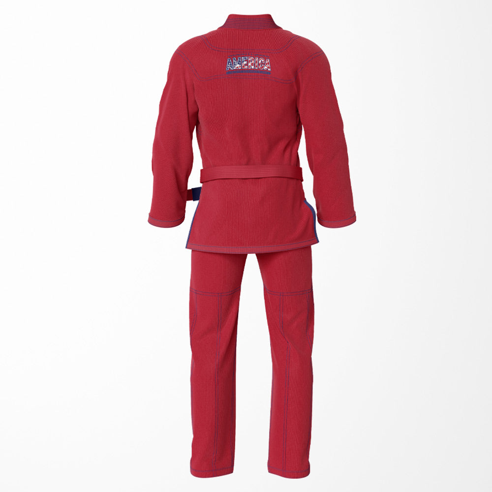 All Red American Flag Sublimation BJJ GI