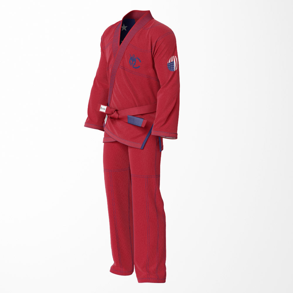 All Red American Flag Sublimation BJJ GI