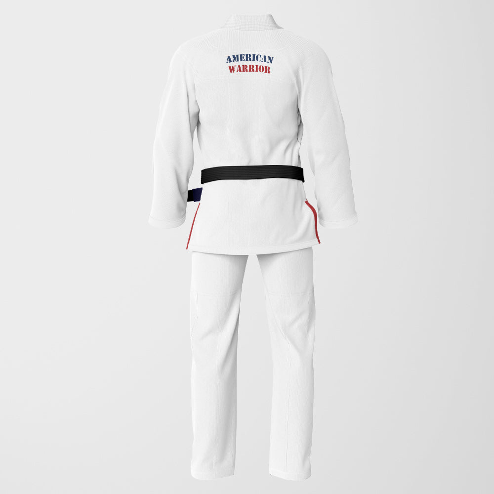 AMERICAN WARRIOR Sublimation Brazilian Jiu Jitsu Gi - White BJJ GI