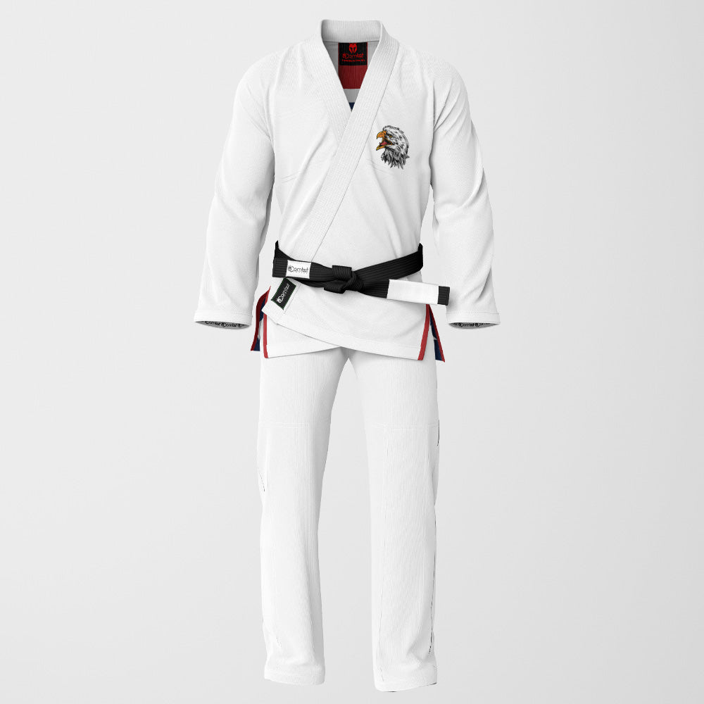 AMERICAN WARRIOR Sublimation Brazilian Jiu Jitsu Gi - White BJJ GI