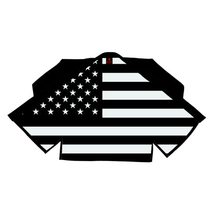 Black & White American Flag Sublimation BJJ Gi - 100% Cotton Pearl Weave