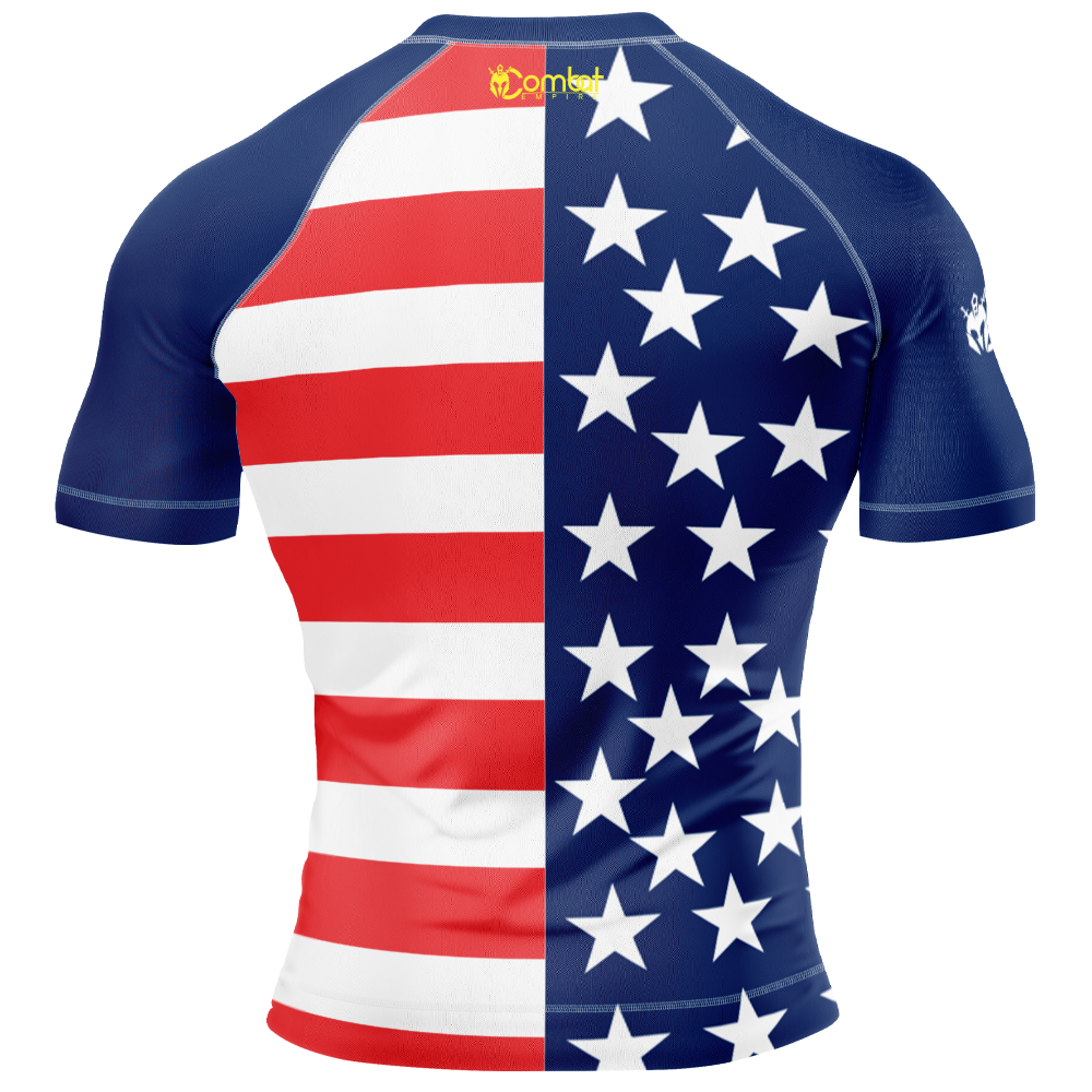 MMA AMERICAN  PATRIOTIC SHORT SLEEVE RASH GUARD