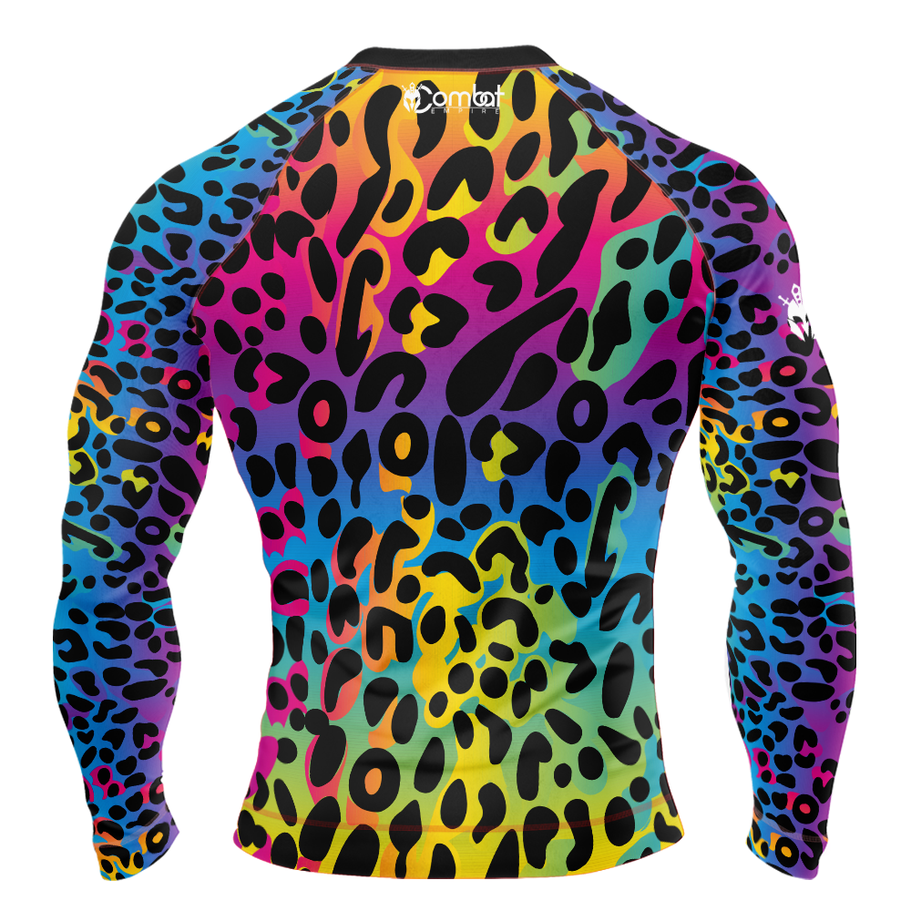 MMA Rainbow Leopard Long Sleeve Rash Guard