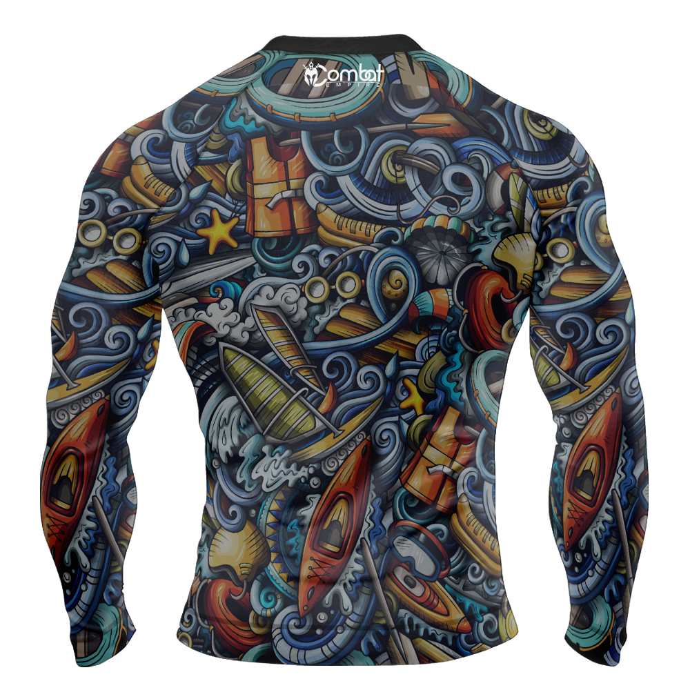 MMA Tatto Style Long Sleeve Rash Guard