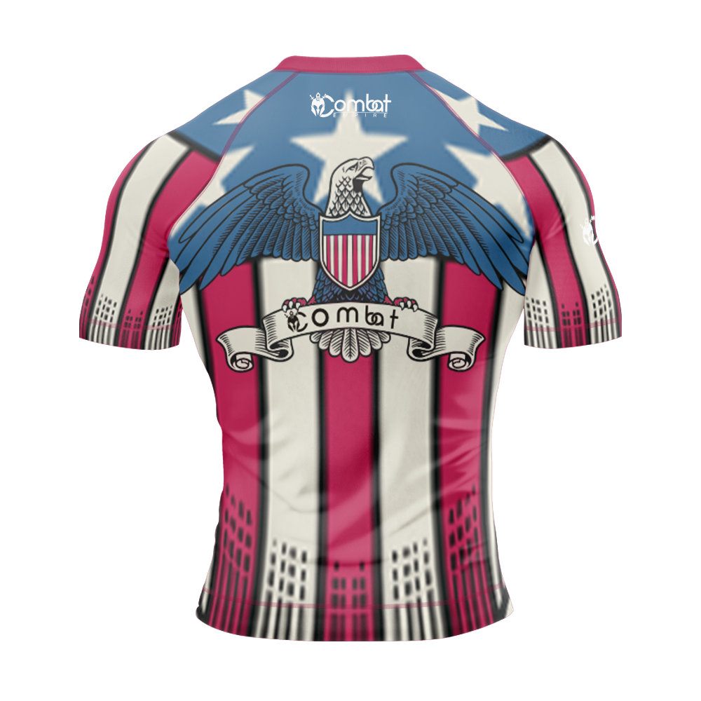 MMA American Flag Short Sleeve Rash Guard