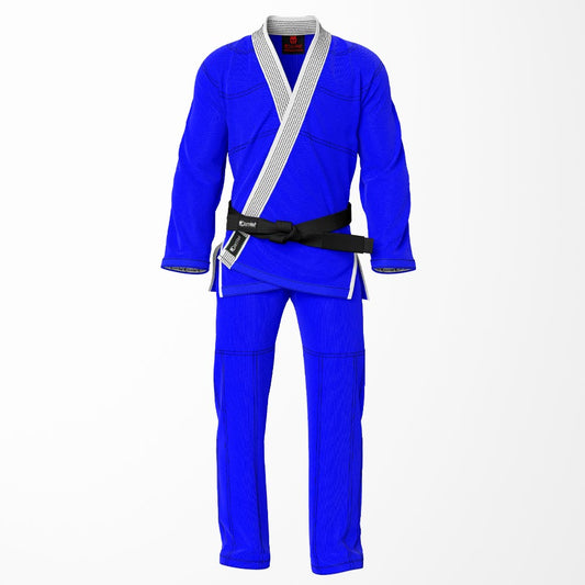 Combat Basic Blue with Black Stitching and White Lapel Brazilian Jiu Jitsu Gi (BJJ GI)