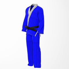 Combat Basic Blue with Black Stitching and White Lapel Brazilian Jiu Jitsu Gi (BJJ GI)