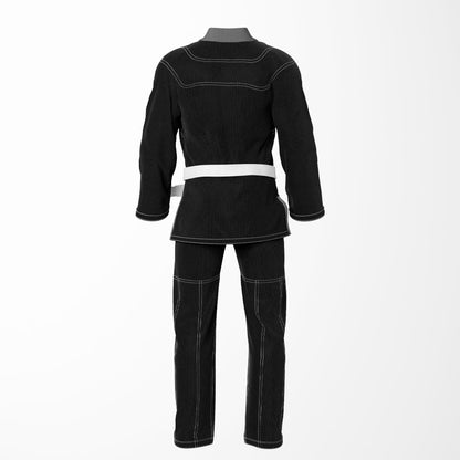 Combat Basic Black with Gray Stitching and Gray Lapel Brazilian Jiu Jitsu Gi (BJJ GI)