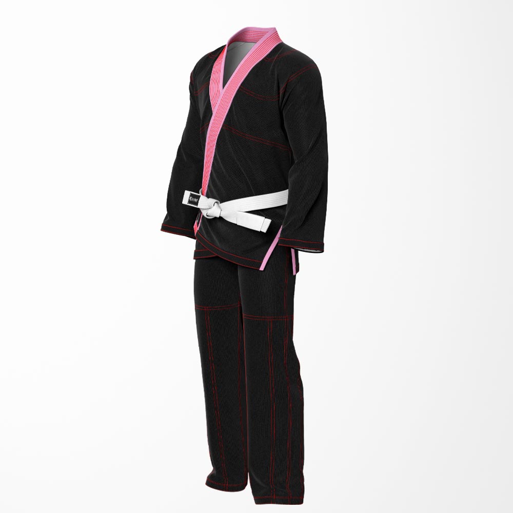 Combat Basic Black with Gray Stitching and Purpal Lapel Brazilian Jiu Jitsu Gi (BJJ GI)