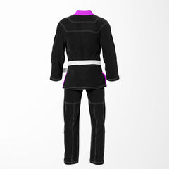 Combat Basic Black with Red Stitching and Purpal Lapel Brazilian Jiu Jitsu Gi (BJJ GI)