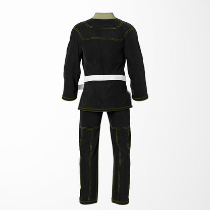 Combat Basic Black with Gold Stitching and Gray Lapel Brazilian Jiu Jitsu Gi (BJJ GI)