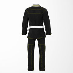 Combat Basic Black with Gold Stitching and Gray Lapel Brazilian Jiu Jitsu Gi (BJJ GI)
