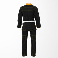 Combat Basic Black with Gold Stitching and Orange Lapel Brazilian Jiu Jitsu Gi (BJJ GI)