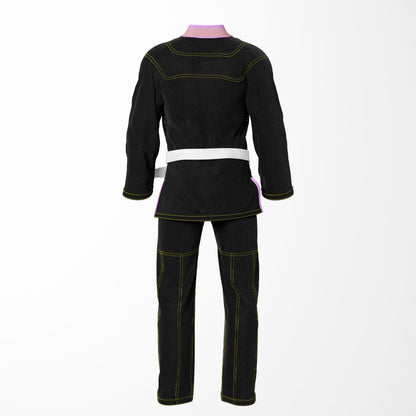 Combat Basic Black with Gold Stitching and Pink Lapel Brazilian Jiu Jitsu Gi (BJJ GI)