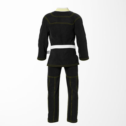 Combat Basic Black with Gold Stitching and White Lapel Brazilian Jiu Jitsu Gi (BJJ GI)