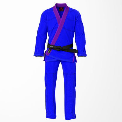 Combat Basic Blue with Black Stitching and Purple Lapel Brazilian Jiu Jitsu Gi (BJJ GI)