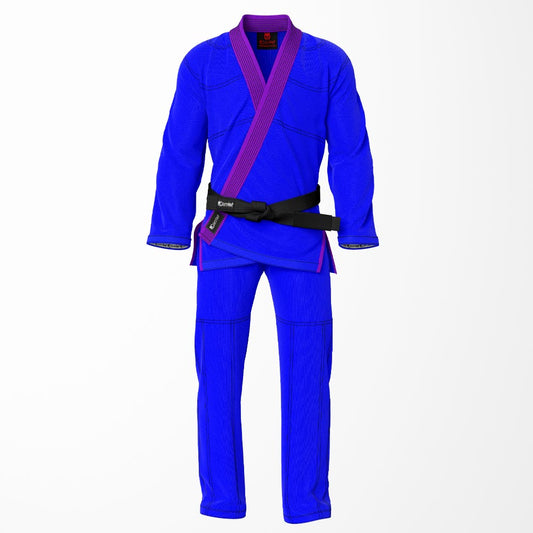 Combat Basic Blue with Black Stitching and Purple Lapel Brazilian Jiu Jitsu Gi (BJJ GI)