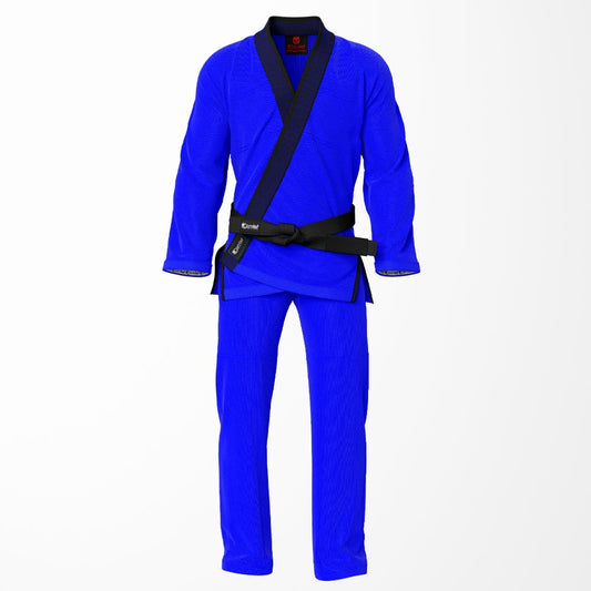 Combat Basic Blue with Blue Stitching and Black Lapel Brazilian Jiu Jitsu Gi (BJJ GI)