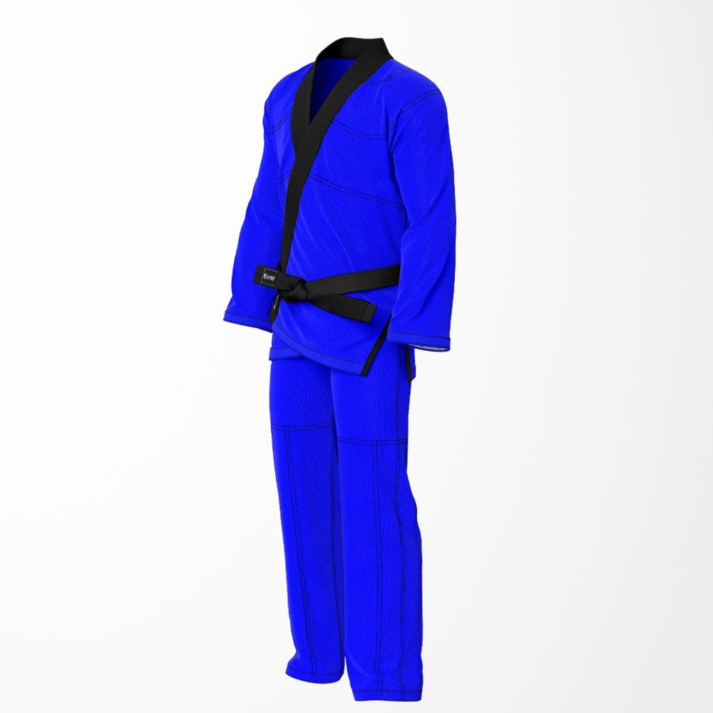 Combat Basic Blue with Black Stitching and Black Lapel Brazilian Jiu Jitsu Gi (BJJ GI)