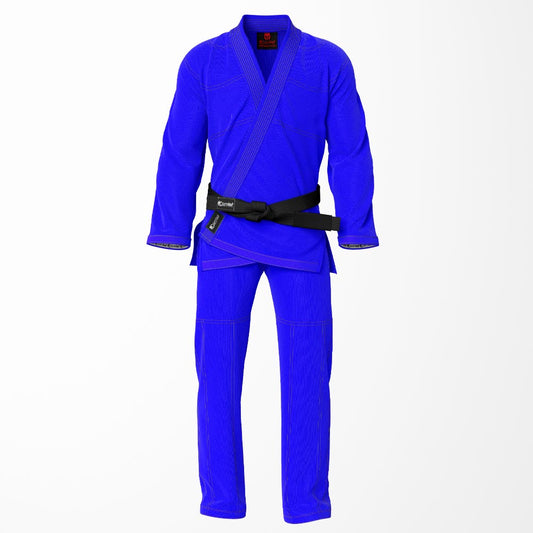 Combat Basic Blue with Gray Stitching Brazilian Jiu Jitsu Gi (BJJ GI)