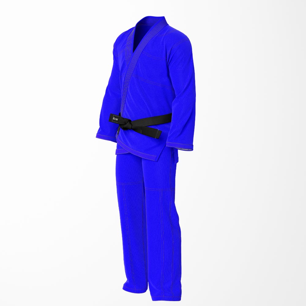 Combat Basic Blue with Gray Stitching Brazilian Jiu Jitsu Gi (BJJ GI)