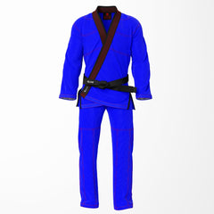 Combat Basic Blue with Red Stitching and Black Lapel Brazilian Jiu Jitsu Gi (BJJ GI)