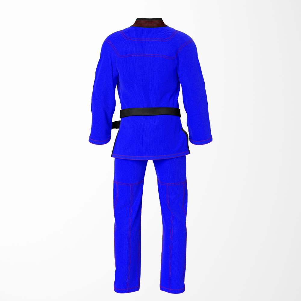 Combat Basic Blue with Red Stitching and Black Lapel Brazilian Jiu Jitsu Gi (BJJ GI)