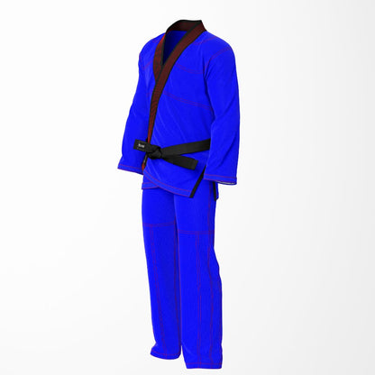 Combat Basic Blue with Red Stitching and Black Lapel Brazilian Jiu Jitsu Gi (BJJ GI)